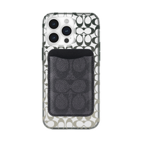 Coach MagSafe Card Holder - Signature Charcoal 