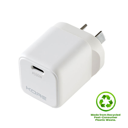 Kore Wall Charger 30W GaN Single USB-C Port