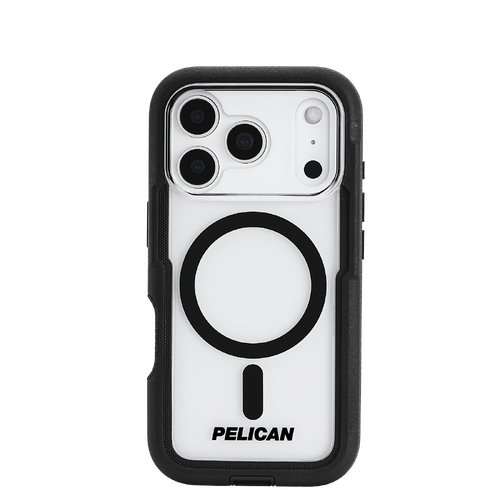Pelican Voyager MagSafe Case with Holster for iPhone 17 Pro - Black/Clear