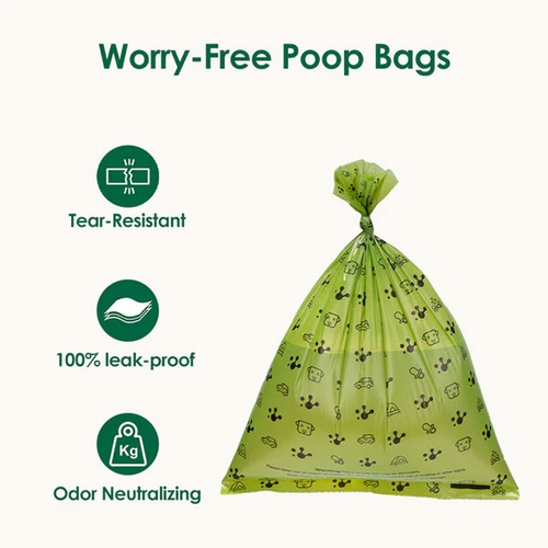 PawView Leak-Proof Biodegradable Dog Poop Bags - 8 x Rolls